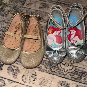 Gold and Silver Kids Ballet Flats